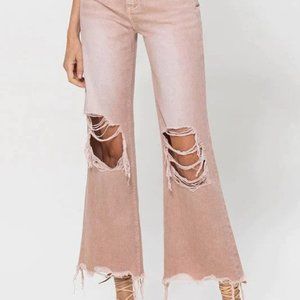 VERVET 90'S VINTAGE CROP FLARE JEANS